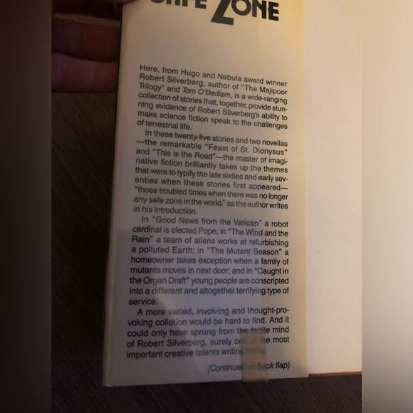 Robert Silverberg 'Beyond the Safe Zone' Book - Picture 2 of 3